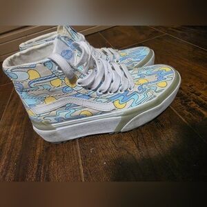 Vans White and Cream High-Top Sneakers